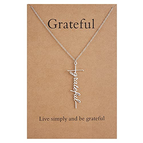 Lcherry Faith Cross Pendant Necklace for Women Religious Christian Jewelry Birthday Christmas Gifts for Women - style: 22-grateful