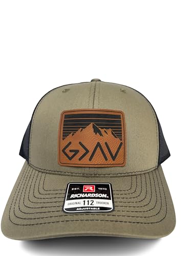 God is Greater Than The Highs and Lows Trucker Hat Women's Hat All Black Sun Hat Men Gifts for Girlfriends Cool Cap - color: Loden