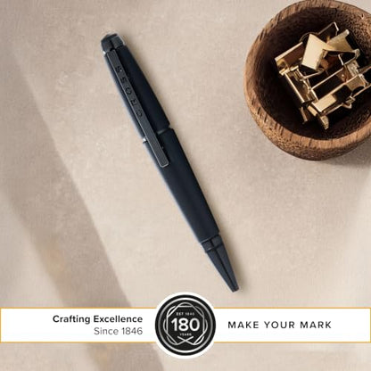 Cross Edge Matte Black Lacquer Gel Rollerball Pen, Medium Point, Black Ink - color: Matte Black