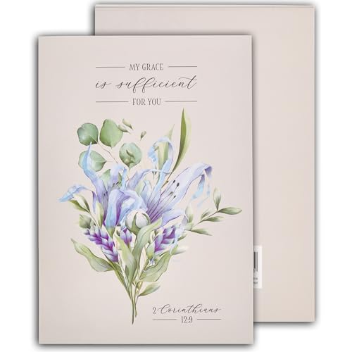 Christian Art Gifts Small Scripture Notepad for Women: Grace is Sufficient - color: Purple Floral