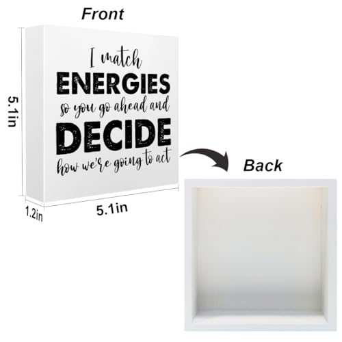 Inspirational Office Desk Decor Motivational White Wooden Box Sign - color: White0374