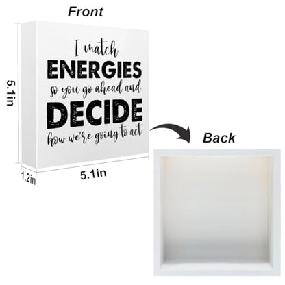 Inspirational Office Desk Decor Motivational White Wooden Box Sign - color: White0374