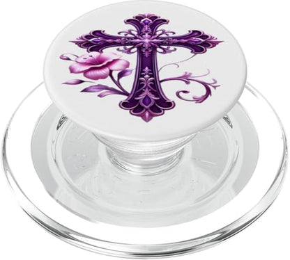 Elegant Cross Phone Stand Grip For Smart Phone And Tablets PopSockets PopGrip for MagSafe - style: Magnetic PopGrip