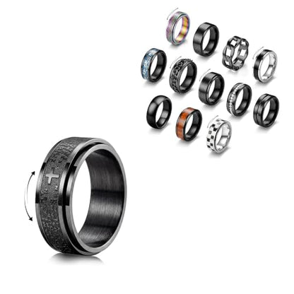 IRONBOX Stainless Steel Spinner Fidget Rings Set for Men Women