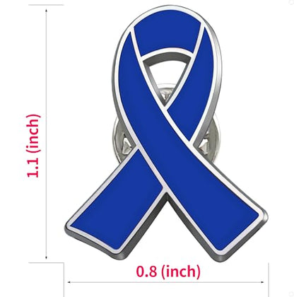 Blue Ribbon Colon Cancer Awareness Enamel lapel Pins Public Charitable Fundraising Souvenir Badge Bulk