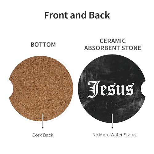 Car Coasters for Cup Holder 2 Pack - Jesus Faith - color: Jesus Faith