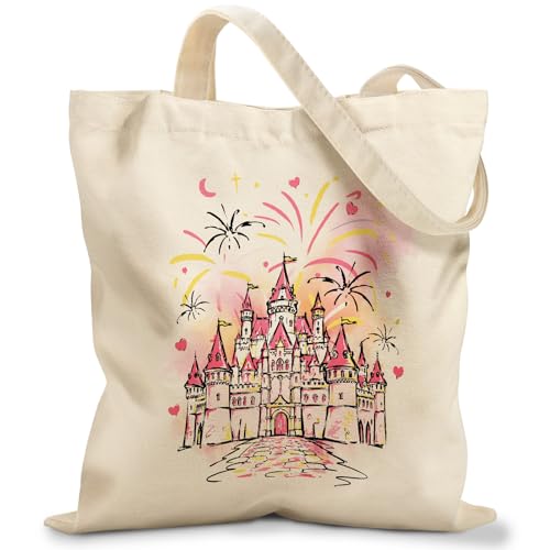 Miss Adola Canvas Tote Bag for Women with Zipper, Bow Castle - color: Bow Castle