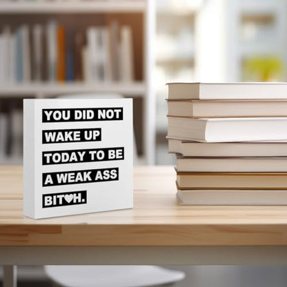 Inspirational Office Supplies Desk Decor Motivational White Wooden Box Sign - color: White0388