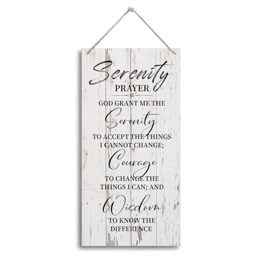 HALUOSI Serenity Prayer Wooden Decor Sign, God Grant Me The Serenity Wall Decor Sign, Hanging Printed Wooden Plaque Decor, Rustic Family Signs for Home Decor, Christian Gift 12x 6inch (A5) - color: color09