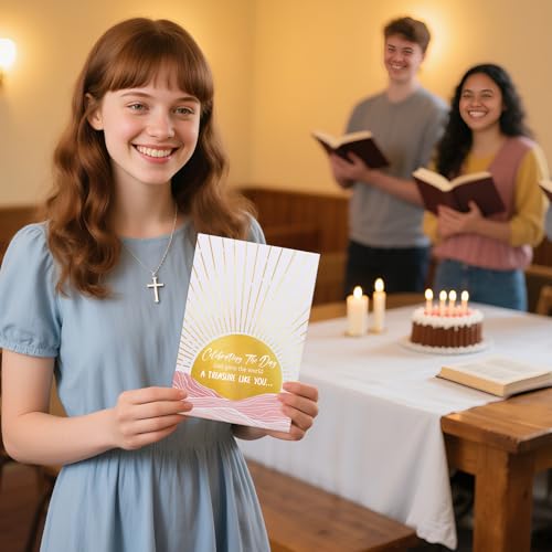 Religious Happy Birthday Card for Men Women Family Friends - color: Celebrating The Day