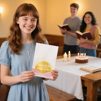 Religious Happy Birthday Card for Men Women Family Friends - color: Celebrating The Day