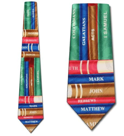 Books of the Bible Ties Mens Religious Necktie Christian Tie Chuck Neckties