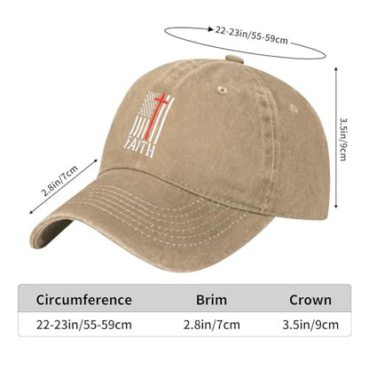 Embroidered Baseball Cap Christian Hat for Men Women - color: Natural, style: Faith Usa Flag
