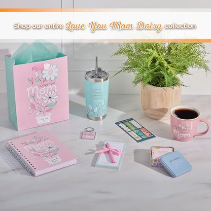 Christian Art Gifts Magnetic Notepad & Pen Set for Mom, Blessed Bible Verse - color: Blue & Pink Floral/Blessed