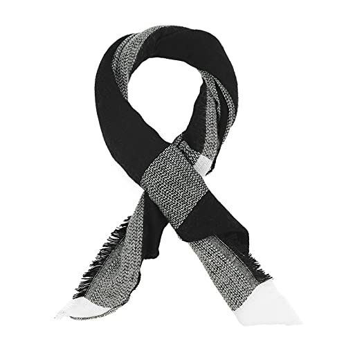 American Trends Scarfs for Women Winter Triangle Scarf Classic Plaid Warm Scarf Soft Scarves Knitted Wrap Shawl - color: Triangle Black & White