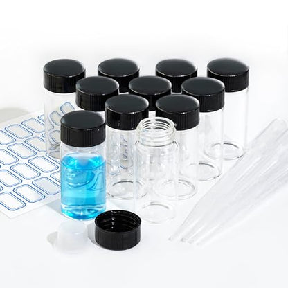 20ml Clear Glass Vials with Screw Caps 10PCS - style: 20ml-10pcs