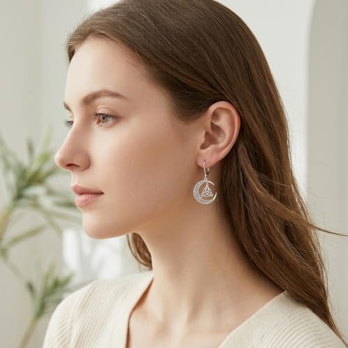 Dorunmo 925 Sterling Silver Mustard Seeds Dangle Earrings for Women Mountains Earrings Hypoallergenic Christmas Jewelry Gifts for Women - style: Witch Knot-04