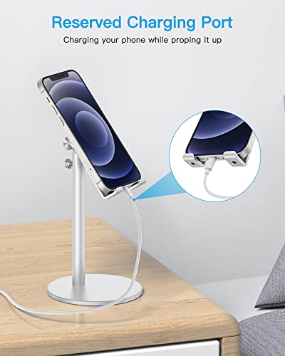 OMOTON CA04 Aluminum Tablet Phone Stand, Adjustable Desk Stand Silver - color: Silver