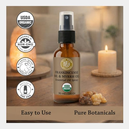 Silk Road Organic Frankincense Oil & Myrrh Body Ache Spray, USDA Certified - size: 1 Fl Oz (Pack of 1)