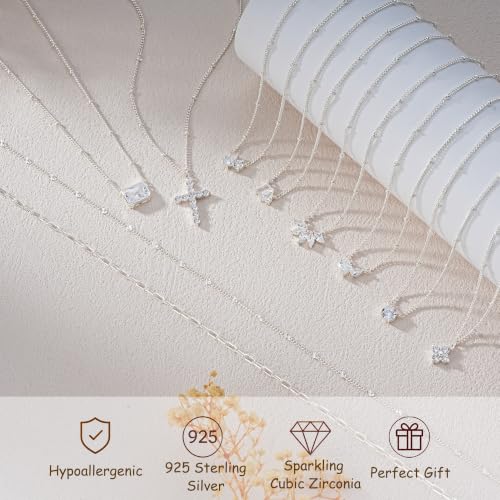 3PCS Gold Silver Layered Necklaces for Women Trendy - color: Silver&FSS
