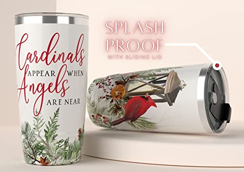 Onebttl Cardinal Gifts for Women, 20oz Stainless Steel Tumbler with Lid and Straw, Cardinals Appear