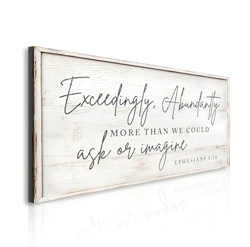 TAILORED CANVASES Exceedingly Abundantly More Than We Could Ask Or Imagine Faith Sign Bible Verse Wall Art Christian Scripture Canvas Inspirational Quote Home Decor 18x36 - size: 18 x 36 inches