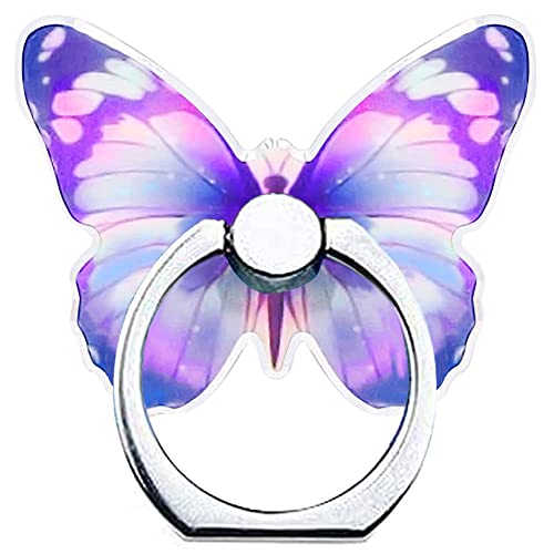 Kinizuxi Butterfly Phone Ring Holder Stand,360° Rotation Finger Grip - color: 1 Purple