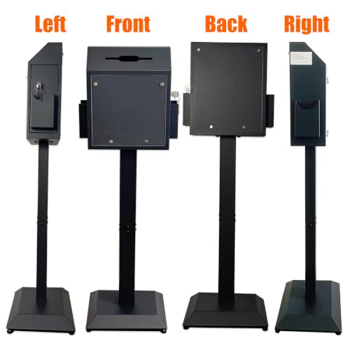Floor Stand Offering Box, Lockable Donation & Ballot Box, Black - size: Black with Comb-Lock