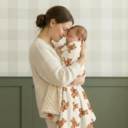 Fleece Baby Blankets for Girls & Boys, Infant Toddler Blanket - color: Beige Bear