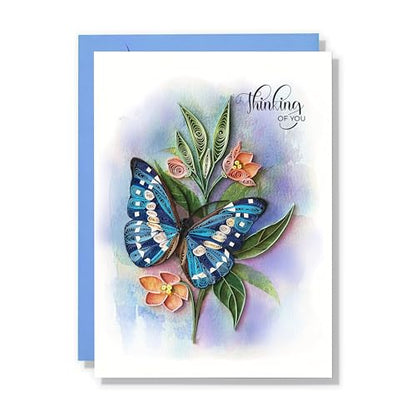 Thinking of You Butterfly Card, 5in x 7in, Blank Inside, Envelope Included, Perfect for Birthdays, Thank You, Anniversaries - color: Butterfly Thinking Of You