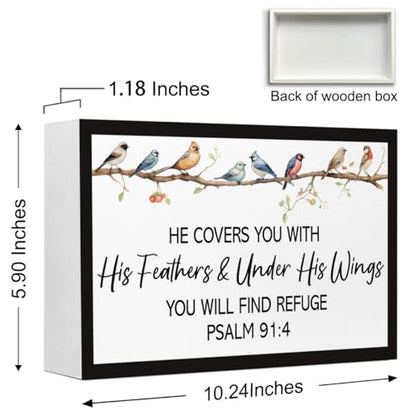 Psalm 9:14 Christian Wood Box Sign Desk Decor,Bible Verse Wooden Block Sign for Scripture Home Farmhouse Bedroom Wall Shelf Tabletop Decor - style: Psalm 9:14