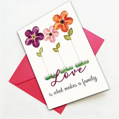 Adoption Day Card, Happy Adoption Day Card, Adoption Congratulations Card for Adoptive Parents, Family Greeting Card, Printed Message Inside, with Red Envelope and Gold Seal Sticker - color: BT-467