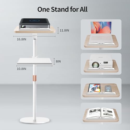 Lectern Podium Stand with Storage Tray, 16.5"–51" Height Adjustable - color: White