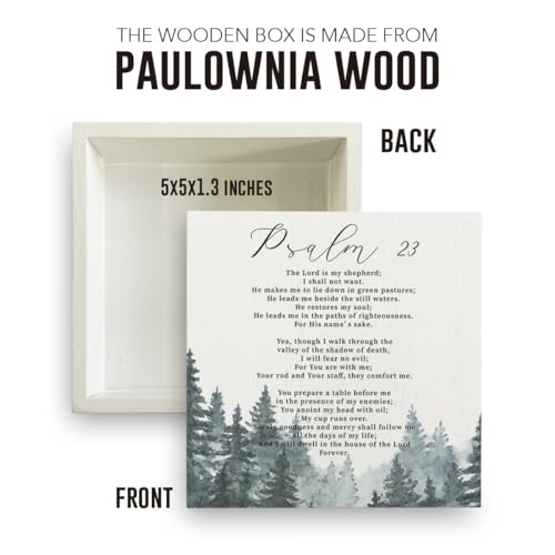 Psalm 23, Christian Decor, Christian Office Decor,the Lord is My Shepherd, Bible Verses Wooden Box Sign for Office Home Bookshelf Tabletop - color: Psalm 23