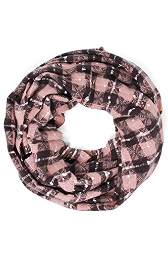 ScarvesMe Women's Check and Plaid Soft Infinity Loop Winter Fall Warm Scarf - color: Lof1252_pink