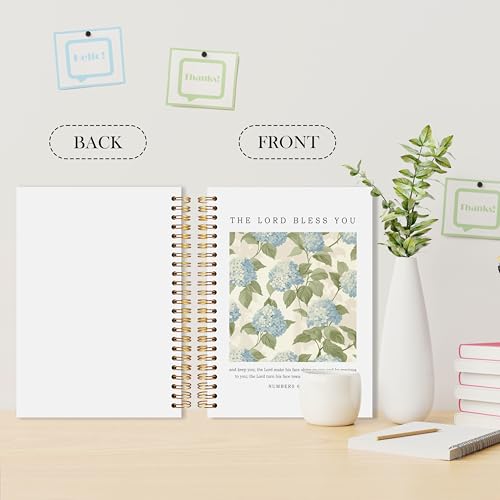 Christian Notebook, Numbers 6:24-26 Bible Journal for Women, May the Lord Bless You Religious Scripture Hydrangeas Flowers Spiral Notebook, Prayer Journal for Women, 5.5x8.3 - color: bt8