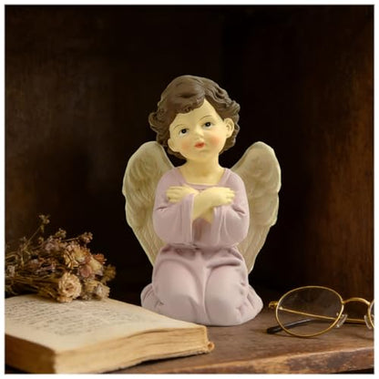 Praying Angel Figurine, 3.74 Inch Resin Guardian Angel Home Decor - style: 3.74'' Little angel cross hands kneeling