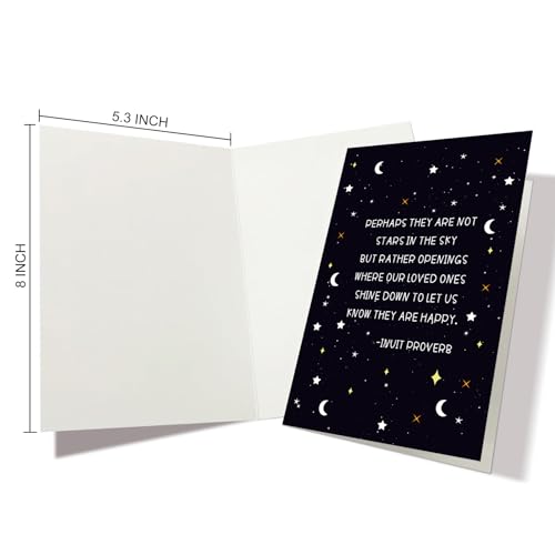 Nchigedy Sympathy Card, Condolence Card for Him Her, Thinking Of You Cards, Mourning Bereavement Cards for Men Women, Sorry For Your Loss Card, Stars In Sky Card - color: #4