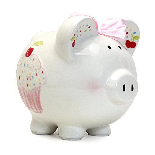 Child to Cherish Ceramic Piggy Bank for Girls, Sprinkle Cupcake - color: Multicolor