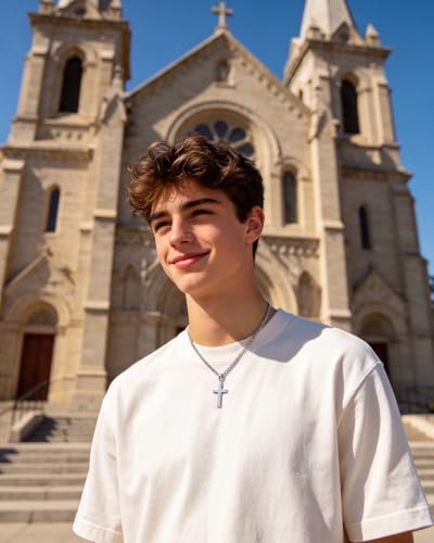 To My Son Cross Necklace for Boys, Stocking Stuffers for Teen Boys Gifts