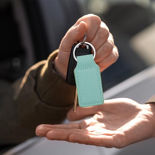 LaserGram Rectangle Keychain, Christian Cross, Personalized Engraving Included - color: Basketball Teal