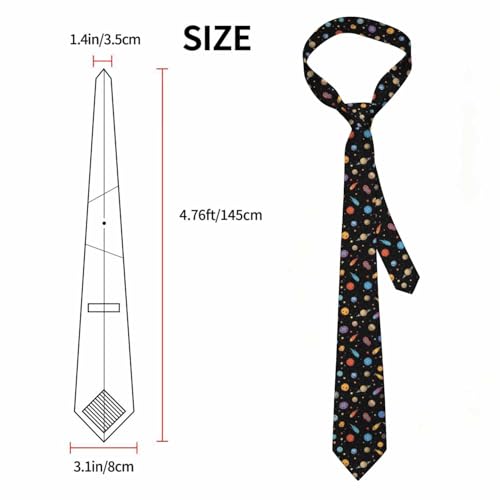 Neckties for Men Silver Star American Flag Men's Ties for Church Worship Wedding Formal - color: Cartoon Planets