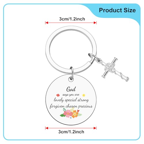 Heigebi Christian Keychain for Women Bible Verse Keychain for Daughter Sister Mom Inspirational Jewelry Christening Keychains - color: Christian Keychain 1