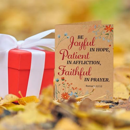 WorldBazaar Christian Cards 24 Pack Religious Cards Wtih Bible Verse Kraft