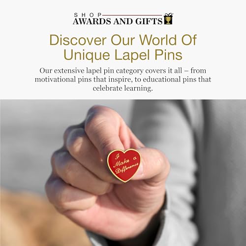 SHOP AWARDS AND GIFTS I Make a Difference Volunteer Appreciation Lapel Pins Thank You Reward Employee Recognition Award Gifts, Pack of 10, Poly Bagged
