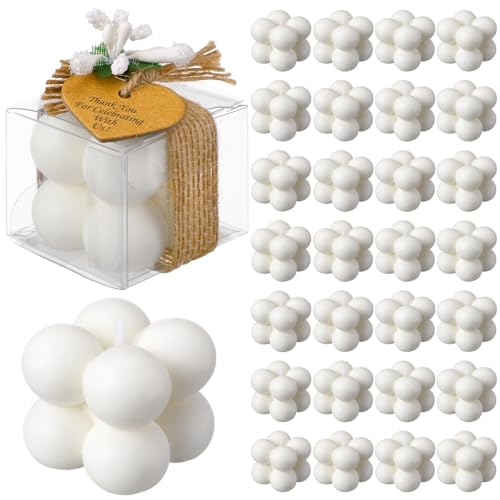 MTLEE 30 Sets Mini Bubble Candles Party Favors DIY Gift Set,White - color: White