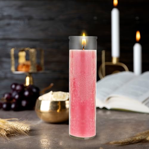 Mega Candles Unscented Devotional Vigil Prayer Wax Candle 6 Count 2" x 8" - color: Pink, size: 6 Pieces