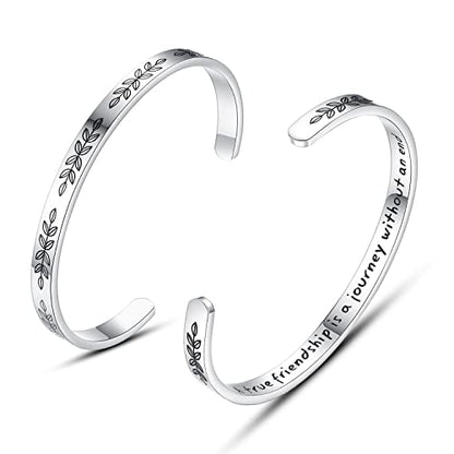 TONY & SANDY Cuff Bracelets for Women Teen Girls Best Friend Sister Mom Daughter Granddaughter Easter Birthday Mother's Day Christmas Stocking Stuffers for Teen Girls Women Jewelry - style: 0 - Friend Gifts - A true friendship is a journey without an end