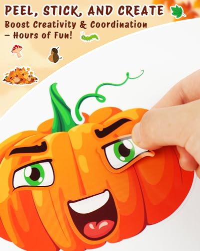48 Fall Make-a-Face Sticker Sheets for Kids, Fall Crafts & Party Favors - style: Fall Harvest