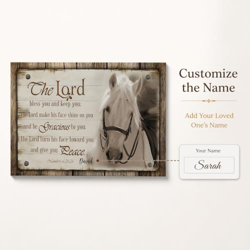 Ipplee Custom Religious Wall Plaque with Name, Christian Horse Lover Gift - color: Design05